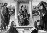 vittore-carpaccio-1507-麦当娜和孩子与圣人和捐赠者一起加冕的艺术印刷品美术复制品墙艺术 id-a4gbizu4y
