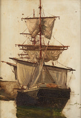 彼得魯斯·范德韋爾登的帆船草圖 - 1 號藝術印刷品美術複製品牆藝術 id-a4gu7zeaj