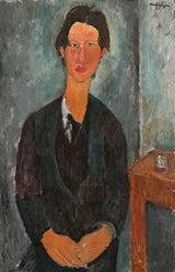 Amedeo Modigliani - 1917-Chaim-Soutine-art-print-fine-art-reprodukčnej-wall-art-id-a4ir5qkvf