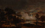 阿尔特·范·德·讷尔1647年月光下的风景，并欣赏着新的阿姆斯特尔河艺术印刷品精美的艺术复制品墙艺术编号a4ixjfsez