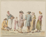 알 수 없는-1700-세 남자와 네 여자의 회사-예술-인쇄-미술-복제-벽-예술-id-a4jrioer8