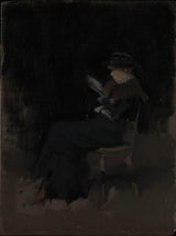 Јамес-Мцнеилл-Вхистлер-1880-Аранжман-у-црној-девојци-чита-уметност-штампа-ликовна-репродукција-зид-уметност-ид-а4кдил0ре