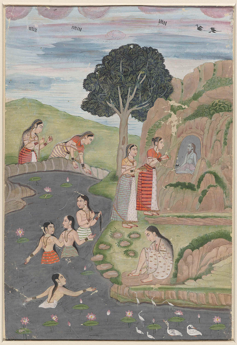 unknown-1680-bathing-hindu-women-art-print-fine-art-reproduction-wall-art-id-a4l58h5xc