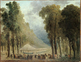 휴버트-로버트-1790-식사-군대에게 제공-샹젤리제 골목에서-또는-세인트-클라우드-공원-예술-인쇄-미술- 복제 벽 예술