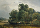 Heinriha Peijera ainava ar liellopu ganāmpulku un ganāmpulku mākslas izdruku tēlotājmākslas reprodukcija-siena-id-a4lxoqr1o