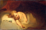 托马斯·萨利1841年儿童睡着了的玫瑰花蕾艺术打印精细艺术复制墙艺术id a4mfdy93g