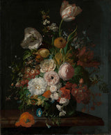 雷切爾-魯伊施-1690-靜物與玻璃花瓶中的花朵藝術印刷美術複製品牆藝術 id-a4oha9dfp