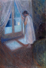 爱德华·蒙克1893年，女孩由窗口艺术印刷精美的艺术复制品墙艺术ID a4peftpl1