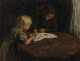 雅各布·西蒙·亨德里克·科沃1880年，孩子们带着一本图画书，艺术印刷，精美的艺术，复制品，墙，艺术，id，a4pft8zd2