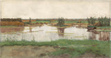 尼古拉斯·巴斯特（Nicolaas-Bastert）1864，在一种牧场艺术打印中的池塘，精美的艺术复制品，墙壁艺术ID，a4sma4pfm