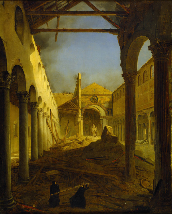 leopold-robert-1825-the-church-of-san-paolo-fuori-le-mura-the-day-after-the-fire-of-1823-art-print-fine-art-reproduction-wall-art-id-a4trw4lp3