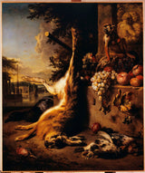 јан-виникс-1709-игра-смрт-мајмун-и-овошје-пред-пејсаж-уметност-печатење-фина уметност-репродукција-ѕидна уметност