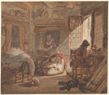 abraham-van-strij-i-1763-interior-com-impressão-de-arte-de-família-reprodução-de-belas-artes-arte-de-parede-id-a4umg67zy