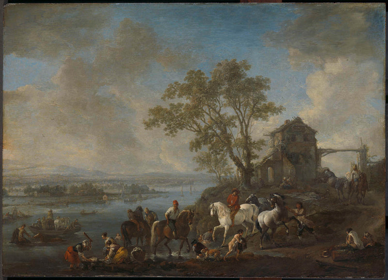 philips-wouwerman-1650-watering-horses-at-a-river-art-print-fine-art-reproduction-wall-art-id-a4vjwz5oy