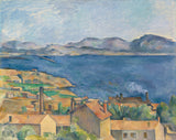 保羅·塞尚-1890-從萊斯塔克-藝術-印刷-美術-複製品-牆-藝術-id-a4zdzntmp 看到的馬賽灣
