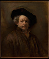 rembrandt-van-rijn-1660-autoportret-reprodukcja-sztuki-sztuki-reprodukcja-ścienna-sztuka-id-a508g7s31