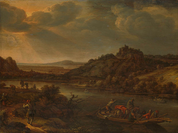 herman-saftleven-1655-river-view-with-ferry-art-print-fine-art-reproduction-wall-art-id-a51du39nz
