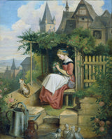 joseph-hasslwander-girls-in-the-home-garden-art-print-fine-art-reprodução-arte-de-parede-id-a51ewylha