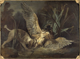 让·巴蒂斯特·欧德利1725年，西班牙猎狗抓住了一种卤水艺术印刷品，精美的艺术复制品，墙上的艺术，id-a525r566t