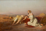 約瑟夫-斯特拉卡-1888-夏甲和伊什梅爾在沙漠藝術印刷品美術複製品牆藝術 id-a52v77jn0