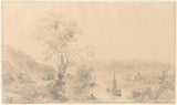 アンドレアス・シェルフハウト-1797-川と村のある山の風景-アートプリント-ファインアート-複製-壁アート-id-a53ejk3mw