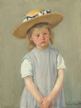 瑪麗·卡薩特-1886-戴草帽的孩子藝術印刷美術複製品牆藝術 id-a545nyokl