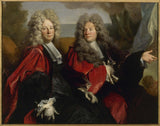 nicolas-de-largillierre-1702-retrat-de-dos-laics-depenent-de-1702-hugues-desnotz-dreta-i-un-fragment-esquerra-desconegut-assumpte-boutet-estampat-bells-arts- reproducció-art-paret