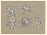 leo-gestel-1891-ontwerpen-voor-een-watermerk-op-een-bankbiljet-pegasus-kunstprint-fine-art-reproductie-muurkunst-id-a551t2d58