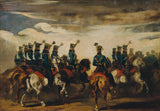 Piotr-von-Michalowski-1836-østerriksk-blå-Husaren-art-print-fine-art-gjengivelse-vegg-art-id-a5531wysm