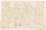 피터 폴 루벤스-1587-가운을 입은 남자 그룹-아트-프린트-미술-복제-벽-아트-id-a568nnm2j