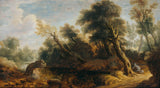 monogrammist-ivs-1646-landskap-med-en-jägare-konsttryck-finkonst-reproduktion-väggkonst-id-a56ulz9xi