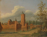 Jan-Якоб-teyler-ван-зала-1840-batestein-замък-близко до Vianen-арт-печат-фино арт-репродукция стена-арт-ID-a576szyli
