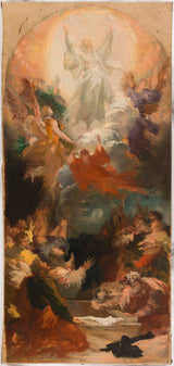 Xavier-alphonse-monchablon-1882-교회를 위한 스케치-노트르담-드-라-크로와-가정-예술-인쇄-미술-복제-벽-예술