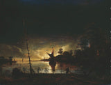 anthonie-van-borssom-1640-księżycowy-krajobraz-sztuka-druk-reprodukcja-dzieł sztuki-sztuka-ścienna-id-a58wka2iq