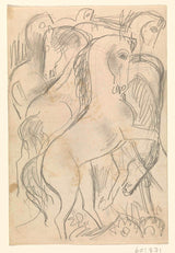 leo-gestel-1891-skissblad-studier-av-hästar-konsttryck-finkonst-reproduktion-väggkonst-id-a596ocnih
