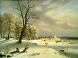 thomas-fearnley-1833-uitsig-van-Elsinore-winterkunsdruk-fynkuns-reproduksie-muurkuns-id-a59w6g60p