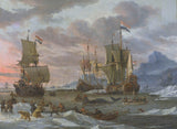 亚伯拉罕·斯托克（Abraham-Storck）1654，在北极海洋艺术印刷中的捕鲸场，精美的艺术复制品，墙壁艺术IDA59y7xguy