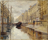 alexandre-bloch-1910-bulvár-haussmann-počas-povodne-1910-umelecká tlač-výtvarná-umelecká-reprodukcia-nástenné-umenie