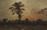 皮埃爾·艾蒂安·西奧多·盧梭-1846-森林邊緣夕陽-藝術印刷-精美藝術-複製品-牆藝術-id-a5avf1uex
