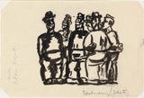 leo-gestel-1935-無標題-六漁民-斯帕肯堡-藝術印刷品-精美藝術複製品-牆藝術-id-a5c2autc7 素描