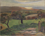 Paul-Gauguin-1889-French-les-Champs-Junto al Merlandscape-from-Gran Bretaña-art-print-fine-art-reproducción-wall-art-id-a5djd6sza