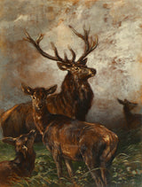franz-xaver-von-pausinger-19. århundrede-hjort-og-hinds-art-print-fine-art-reproduction-wall-art-id-a5dkjqkaw
