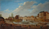 Pierre-antoine-demachy-1780-the-sland-luvjē-un-pointe-de-lile-saint-luis-st-paul-harbor-views-port-des-celestins-art-print-fine-art- reprodukcija-sienas-māksla