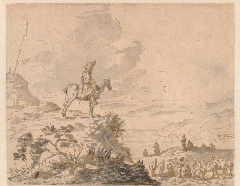 unknown-1629-rider-on-guard-at-a-camp-art-print-fine-art-reproduction-wall-art-id-a5fw5q3lf