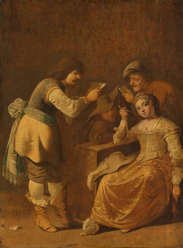 pieter-jansz-quast-1630-card-players-with-woman-smoking-a-pipe-art-print-fine-art-reproduction-wall-art-id-a5hzs4x3j