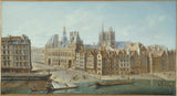 nicolas-jean-baptiste-raguenet-1752-rådhuset-og-greve-nuværende-sted-for-rådhuset-kunst-print-kunst-reproduktion-væg-kunst