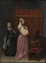 gerard-ter-borch-the-younger-1650-a-young-woman-at-her-toilet-with-a-maid-art-print-fine-art-reproduction-wall-art-id-a5jlwfnzj