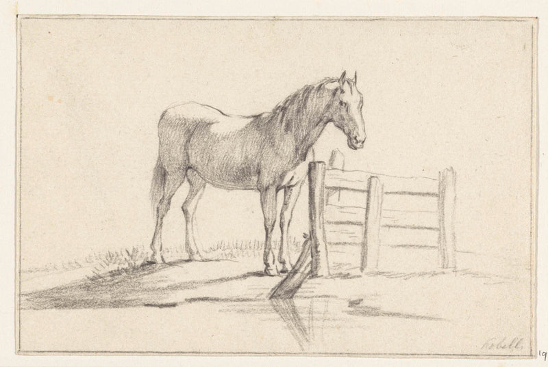 jean-bernard-1775-horse-standing-at-a-fence-right-art-print-fine-art-reproduction-wall-art-id-a5kozy7s6