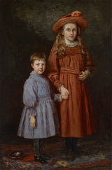 theodore-clement-steele-1887-the-pierce-children-art-print-fine-art-reproductie-muurkunst-id-a5kqif148