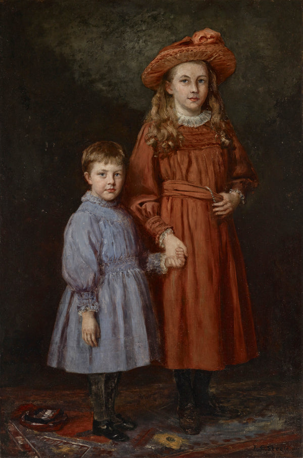 theodore-clement-steele-1887-the-pierce-children-art-print-fine-art-reproduction-wall-art-id-a5kqif148